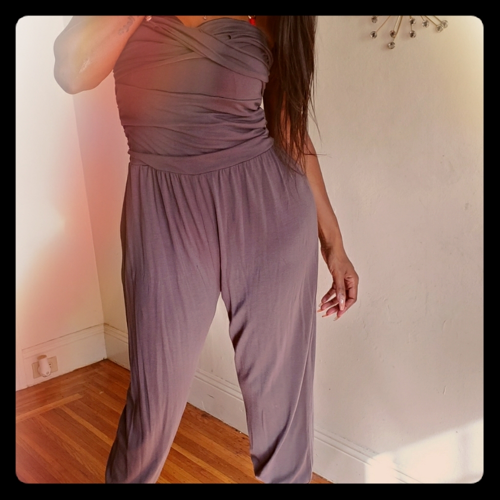 Gray boho Romper